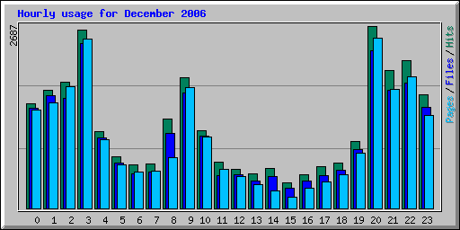 Hourly usage for December 2006