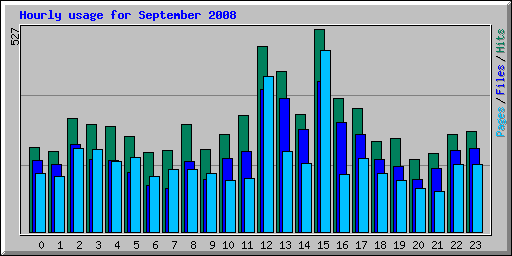 Hourly usage for September 2008