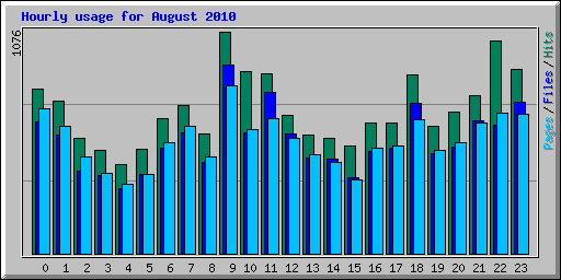 Hourly usage for August 2010