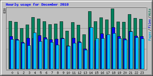 Hourly usage for December 2010