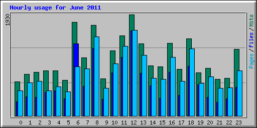 Hourly usage for June 2011